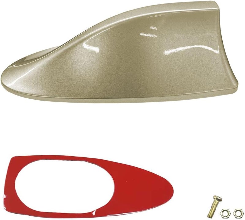 LHDOS Car Shark Fin Antenna Cover, Plastic Automotive Signal Roof Aerial Base Cover with Adhesive Tape, Universal Vehicle Decorative Replacement Accessories for Car Truck SUV (Beige) - Image 1